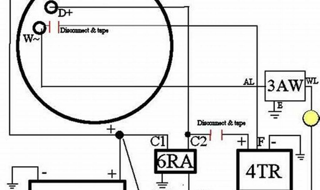 alternator wiring diagram b+ d+ w