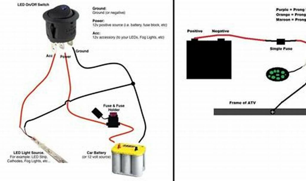 wiring led lights to a 12v battery diagram