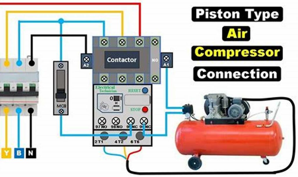 3 phase air compressor motor starter wiring diagram