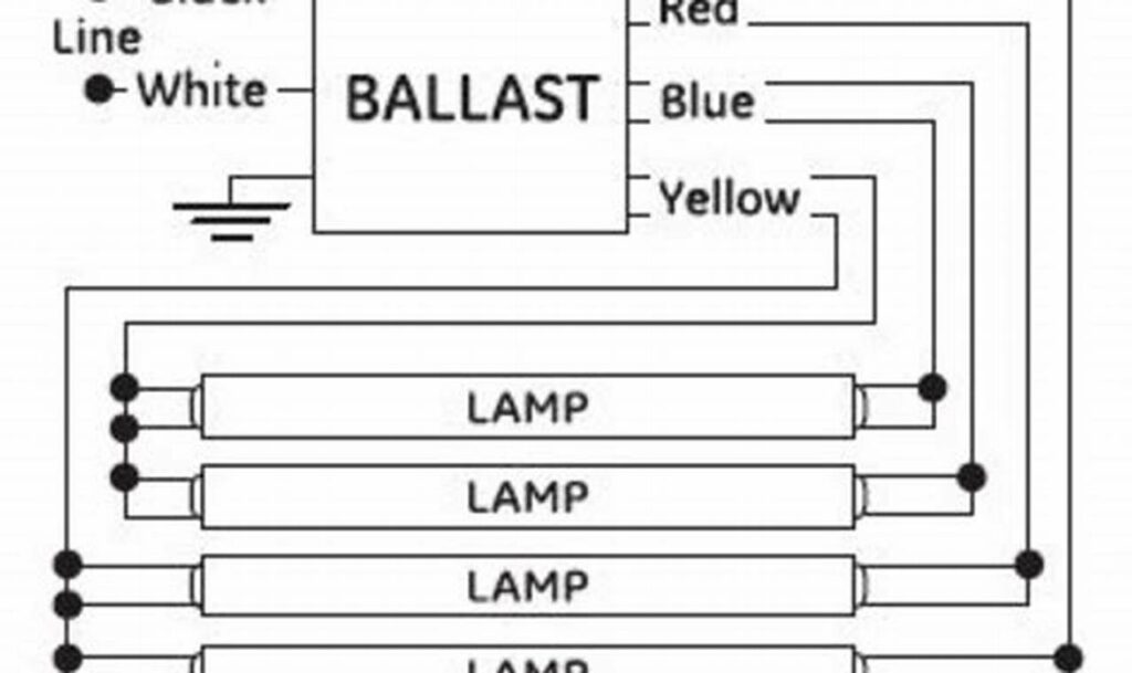 4 bulb fluorescent light fixture wiring diagram