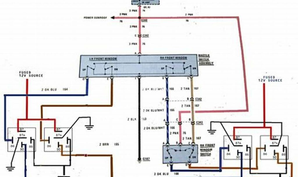schematic power window relay wiring diagram