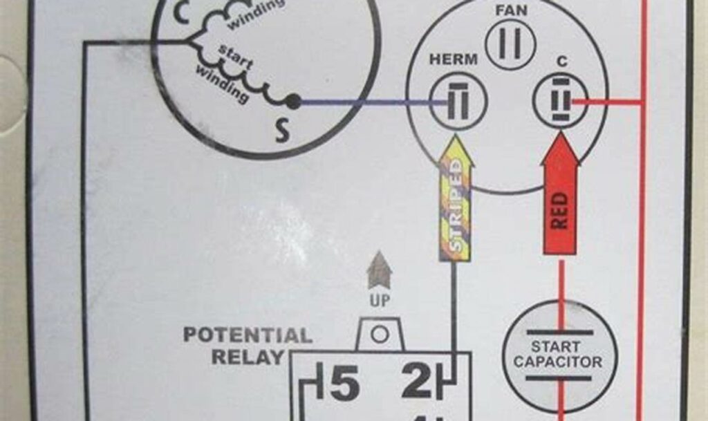 potential relay start capacitor wiring diagram