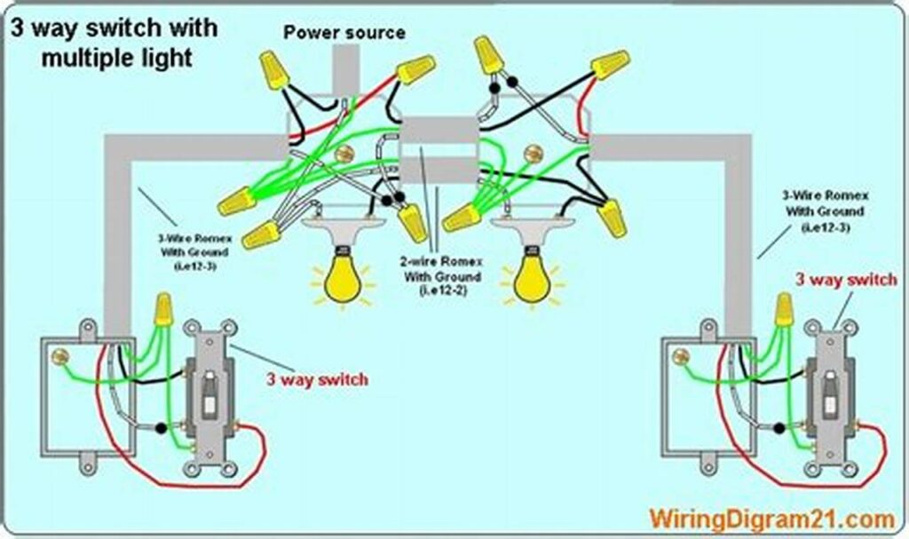 wiring diagram for three way light switch